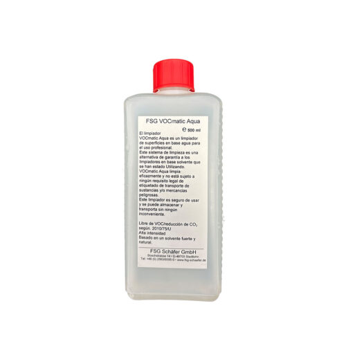 Limpiador Manual  en liquido VOC matic Aqua, base agua sin disolventes  para limpieza de restos de adhesivos en superficies de melaminas y cantos